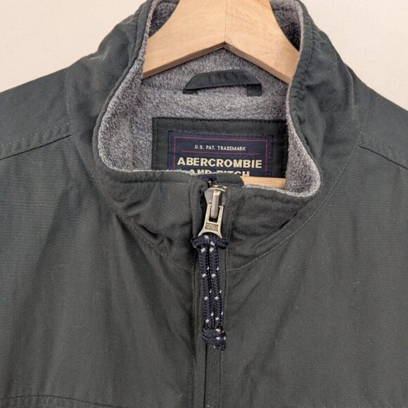 Vintage Abercrombie & Fitch Vest Mens L Green Nylon Fleece Lined Y2K - Picture 4 of 12